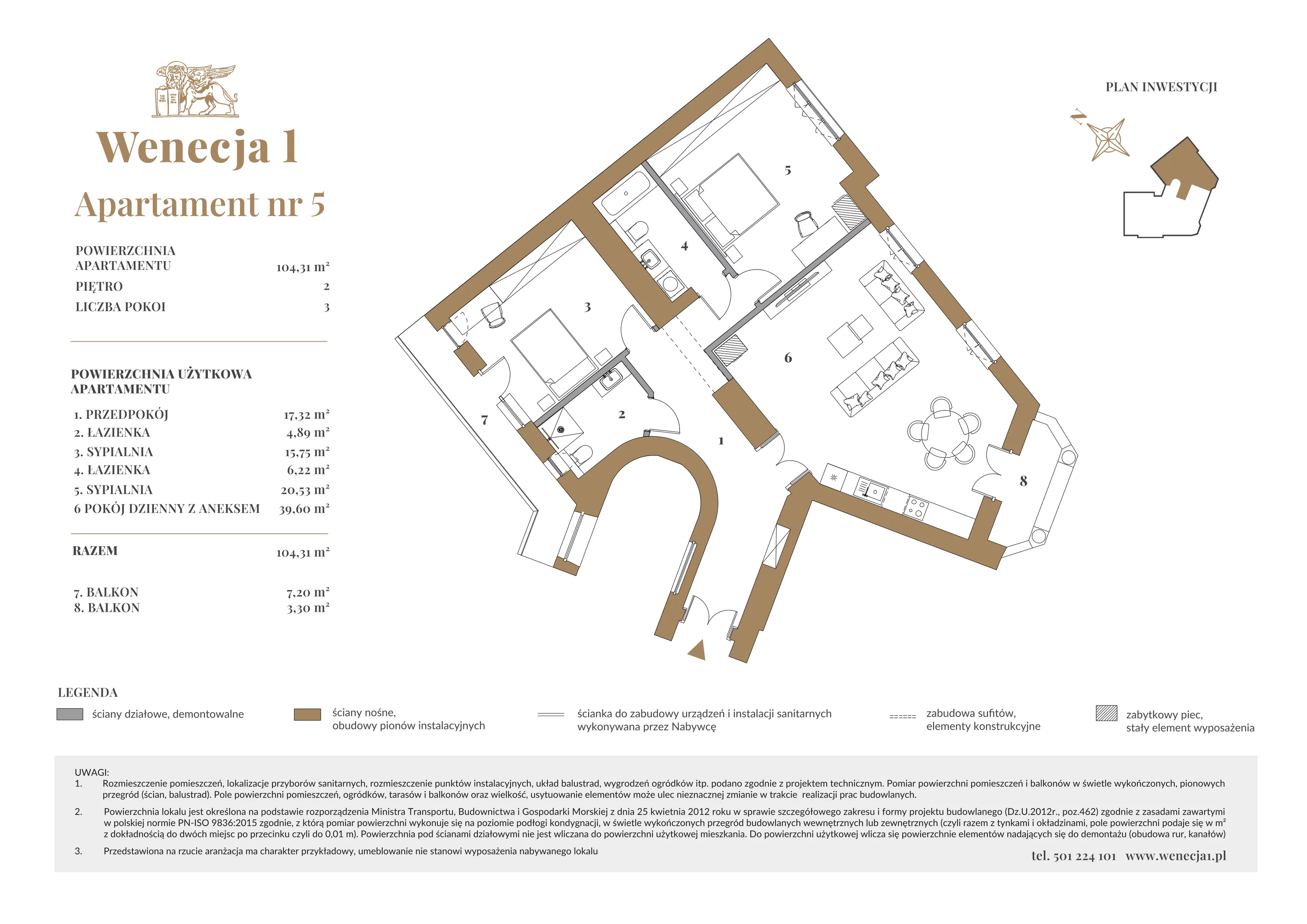 3 pokoje, apartament 104,31 m², piętro 2, oferta nr A5, Wenecja 1, Kraków, Stare Miasto, Piasek, ul. Wenecja / Garncarska