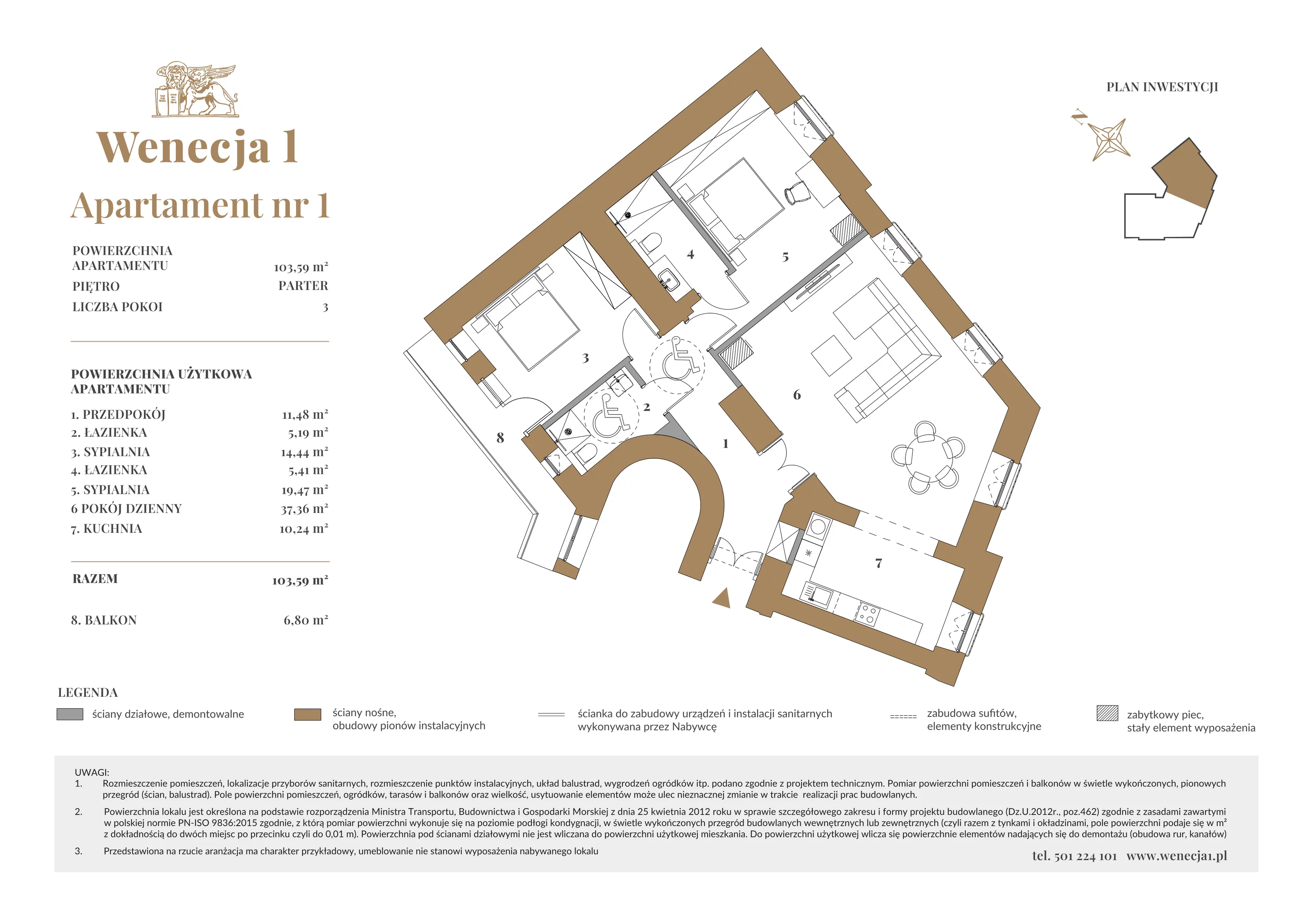 3 pokoje, mieszkanie 104,12 m², parter, oferta nr LM1, Wenecja 1, Kraków, Stare Miasto, Piasek, ul. Wenecja / Garncarska
