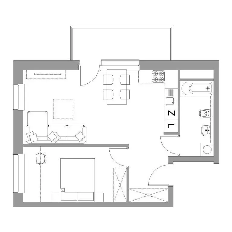 Mieszkanie 46,76 m², piętro 3, oferta nr M31, Nowe Sady 85, Łódź, ul. Nowe Sady 85