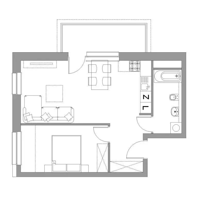 Mieszkanie 46,85 m², piętro 5, oferta nr M59, Nowe Sady 85, Łódź, ul. Nowe Sady 85