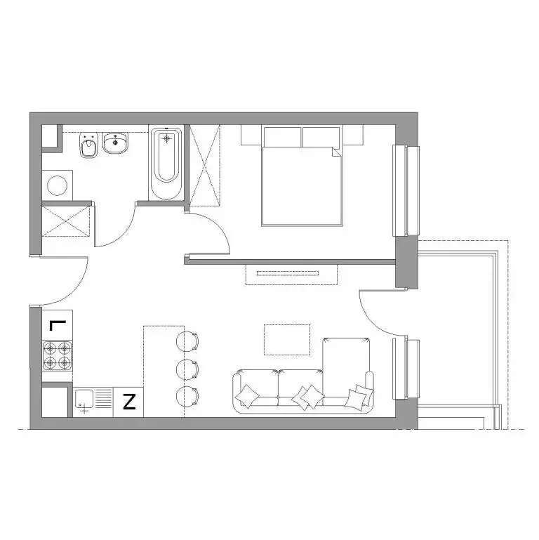 Mieszkanie 39,13 m², piętro 5, oferta nr M63, Nowe Sady 85, Łódź, ul. Nowe Sady 85