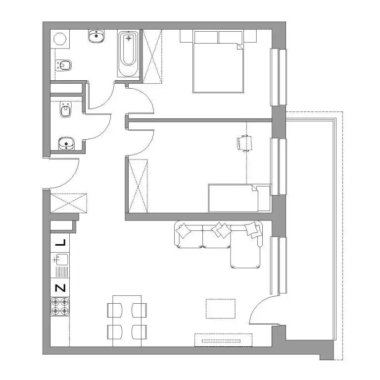 3 pokoje, mieszkanie 66,42 m², piętro 5, oferta nr M65, Nowe Sady 85, Łódź, Polesie, ul. Nowe Sady 85