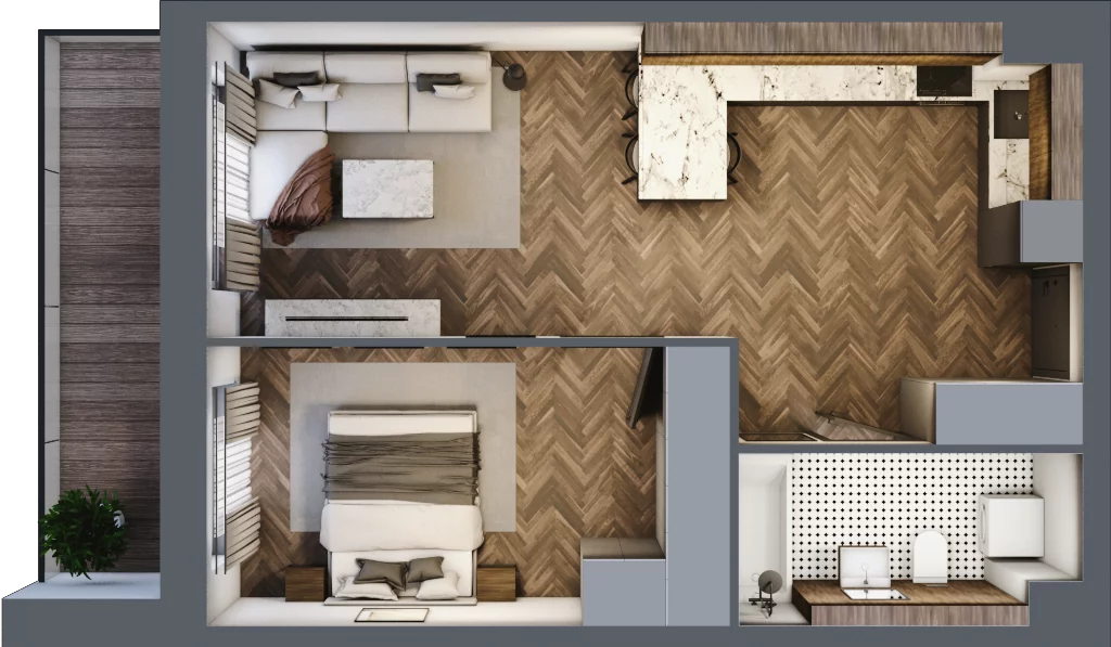 2 pokoje, mieszkanie 47,62 m², piętro 2, oferta nr M19, Nowe Sady 85, Łódź, Polesie, ul. Nowe Sady 85