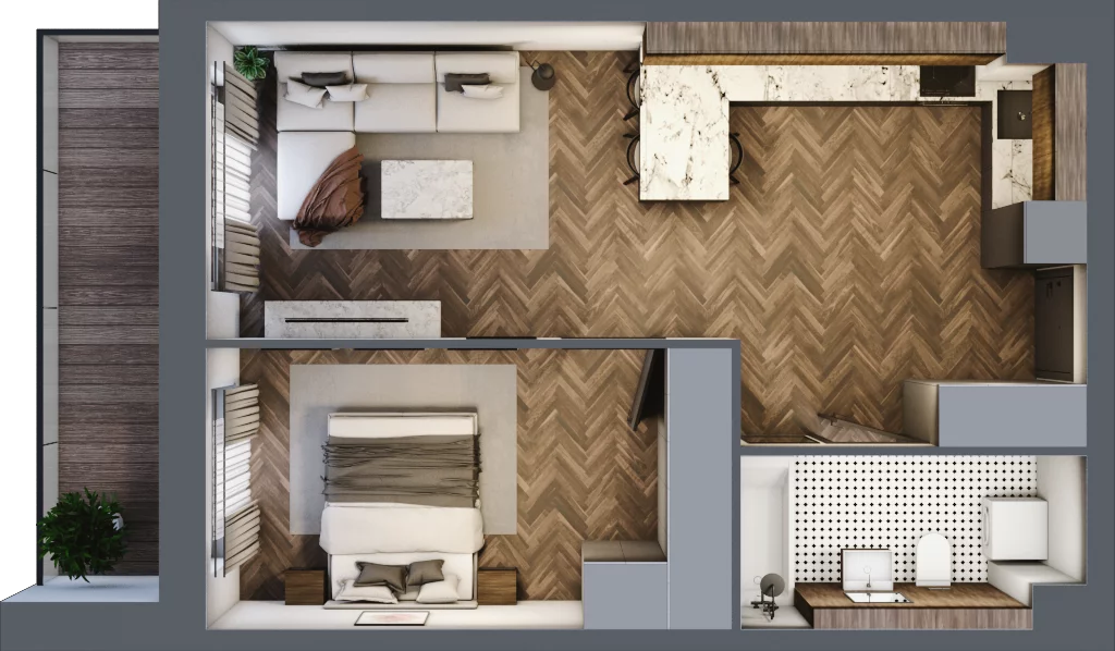 2 pokoje, mieszkanie 47,71 m², piętro 4, oferta nr M47, Nowe Sady 85, Łódź, Polesie, ul. Nowe Sady 85