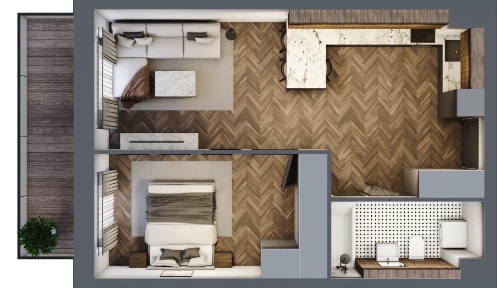 2 pokoje, mieszkanie 47,68 m², piętro 5, oferta nr M61, Nowe Sady 85, Łódź, Polesie, ul. Nowe Sady 85