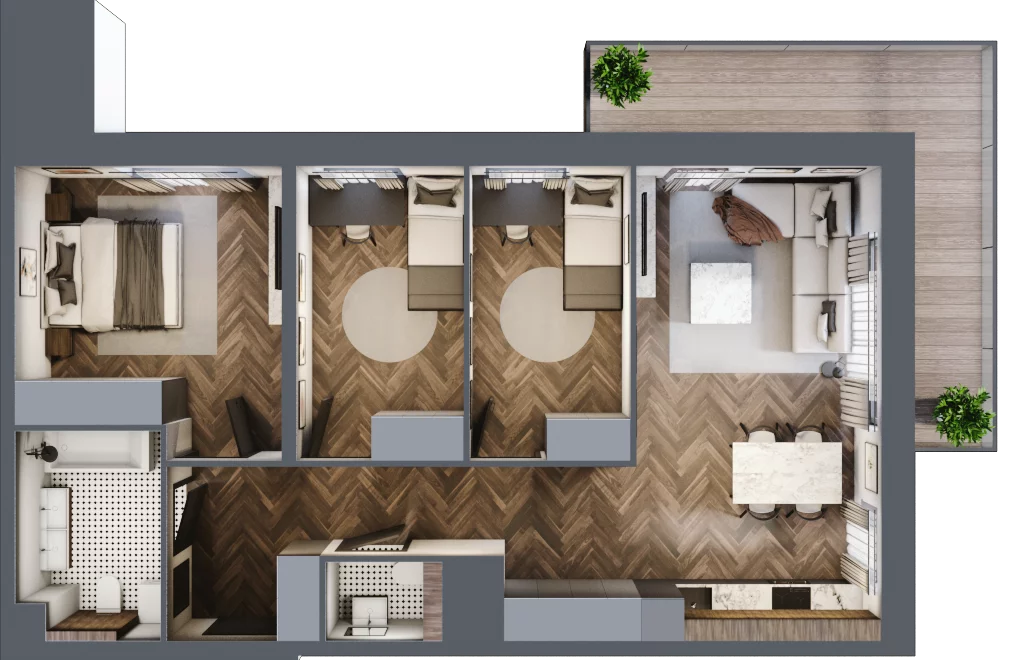4 pokoje, mieszkanie 76,25 m², piętro 2, oferta nr M25, Nowe Sady 85, Łódź, Polesie, ul. Nowe Sady 85