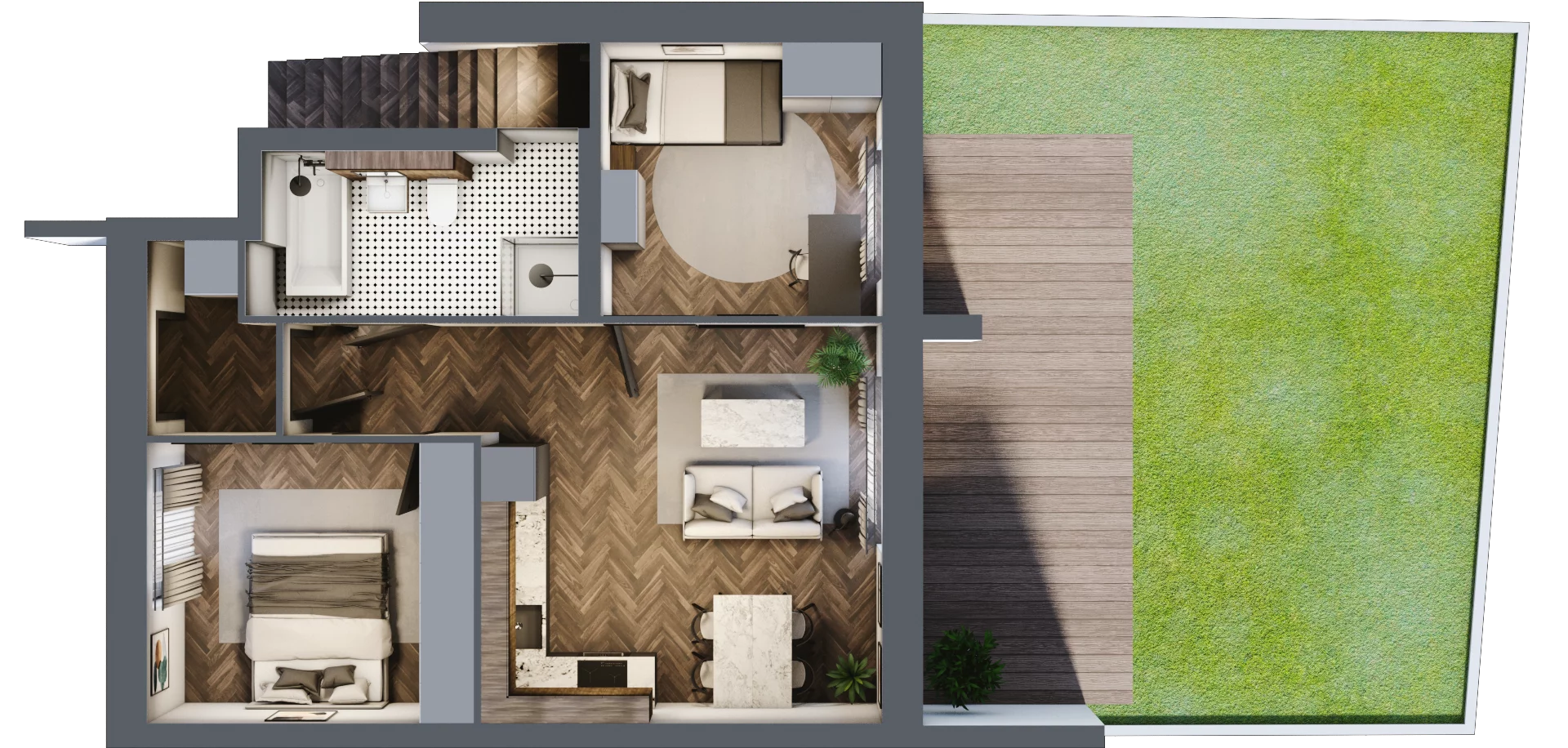3 pokoje, mieszkanie 53,30 m², parter, oferta nr M7, Osiedle Zygmunta, Łódź, Górna, ul. Zygmunta 140