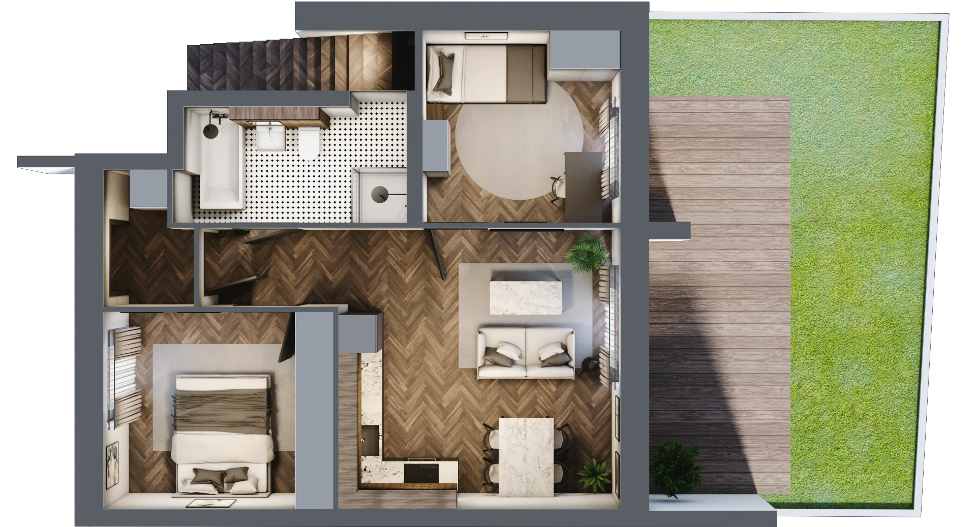 3 pokoje, mieszkanie 53,31 m², parter, oferta nr M3, Osiedle Zygmunta, Łódź, Górna, ul. Zygmunta 140