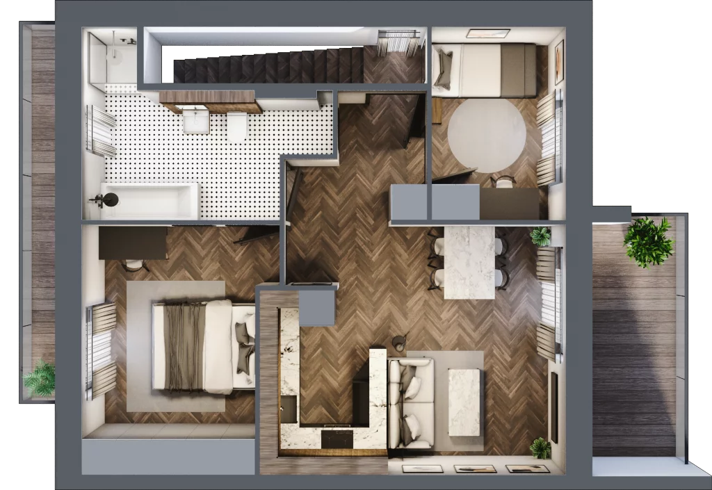3 pokoje, mieszkanie 60,07 m², piętro 1, oferta nr M4, Osiedle Zygmunta, Łódź, Górna, ul. Zygmunta 140