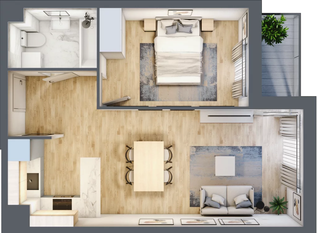 2 pokoje, mieszkanie 42,80 m², piętro 5, oferta nr B/21, Pilotów 21, Gdańsk, Zaspa, Zaspa-Młyniec, ul. Pilotów 21