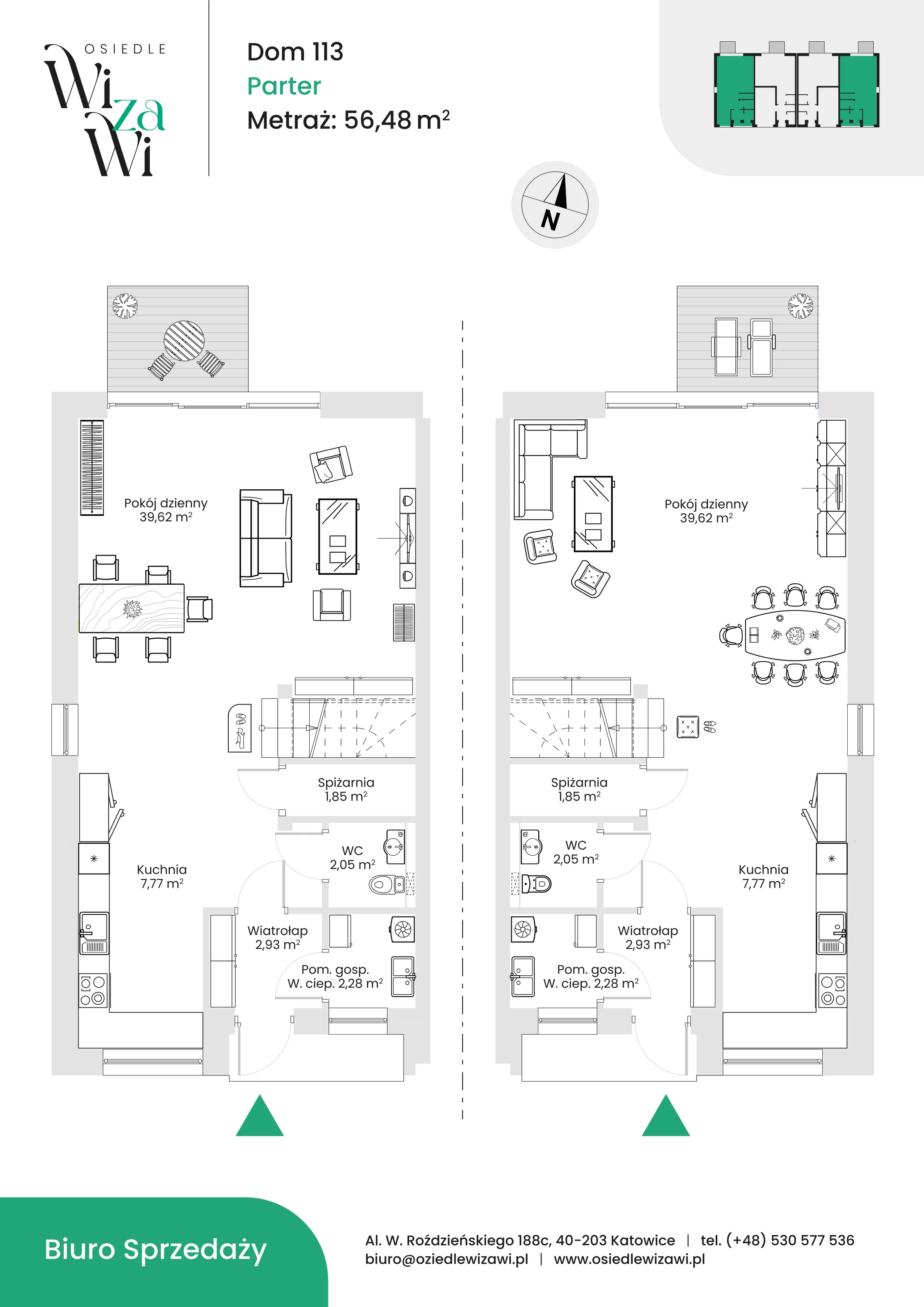 Dom 111,97 m², oferta nr 12, Osiedle WizaWi, Gliwice, Brzezinka, ul. Kozielska 110