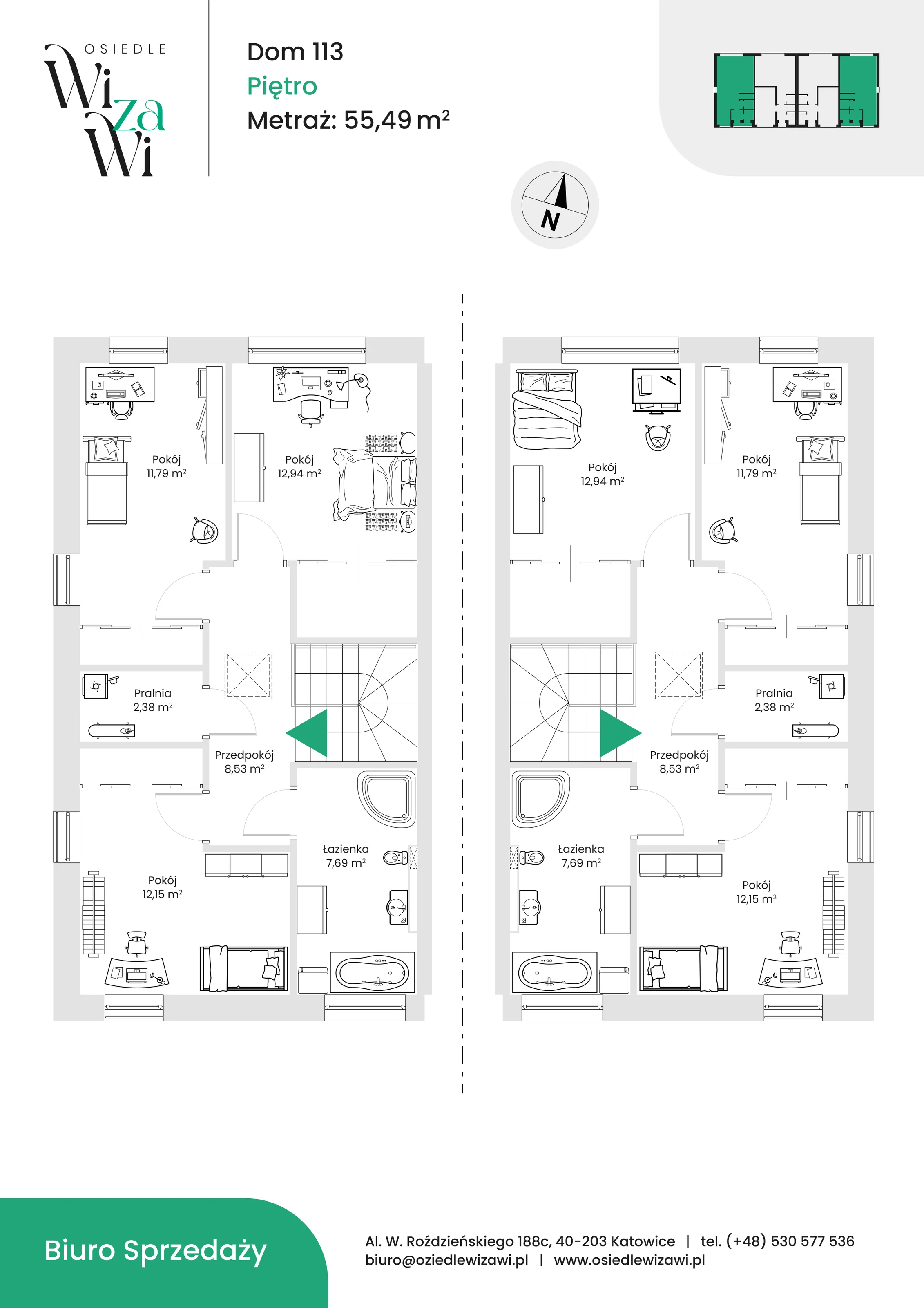 Dom 111,97 m², oferta nr 12, Osiedle WizaWi, Gliwice, Brzezinka, ul. Kozielska 110