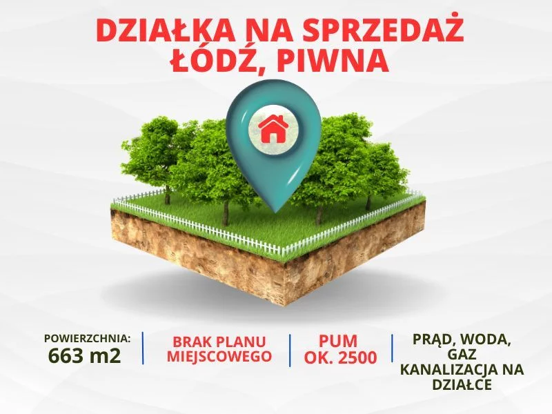 Działka 663,00 m², oferta nr , MNO883606, Łódź, Bałuty, Bałuty, Piwna-idx