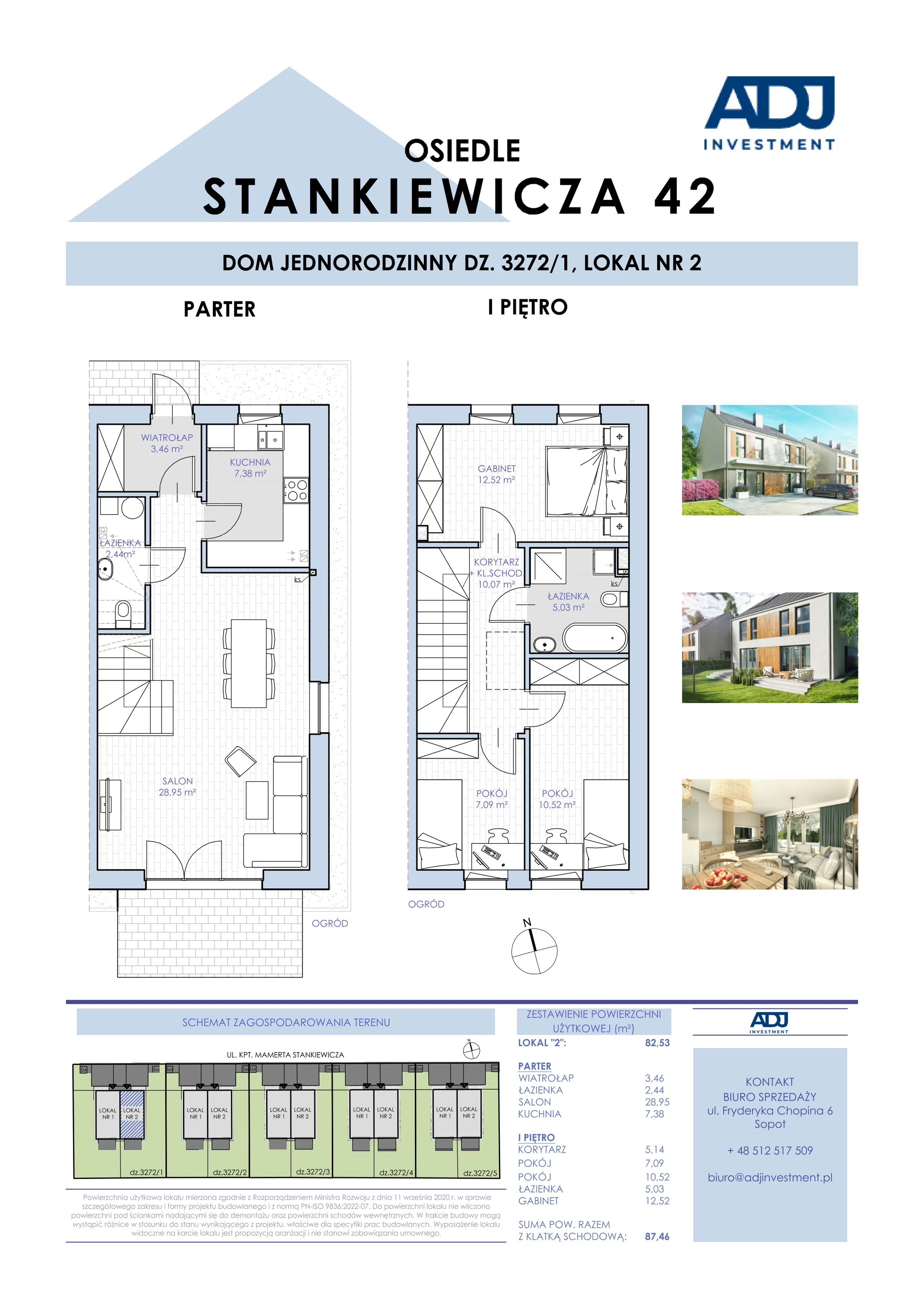 Dom 87,46 m², oferta nr  3272/1.2, Osiedle Stankiewicza 42, Gdynia, Chwarzno-Wiczlino, Wiczlino, ul. Stankiewicza 42