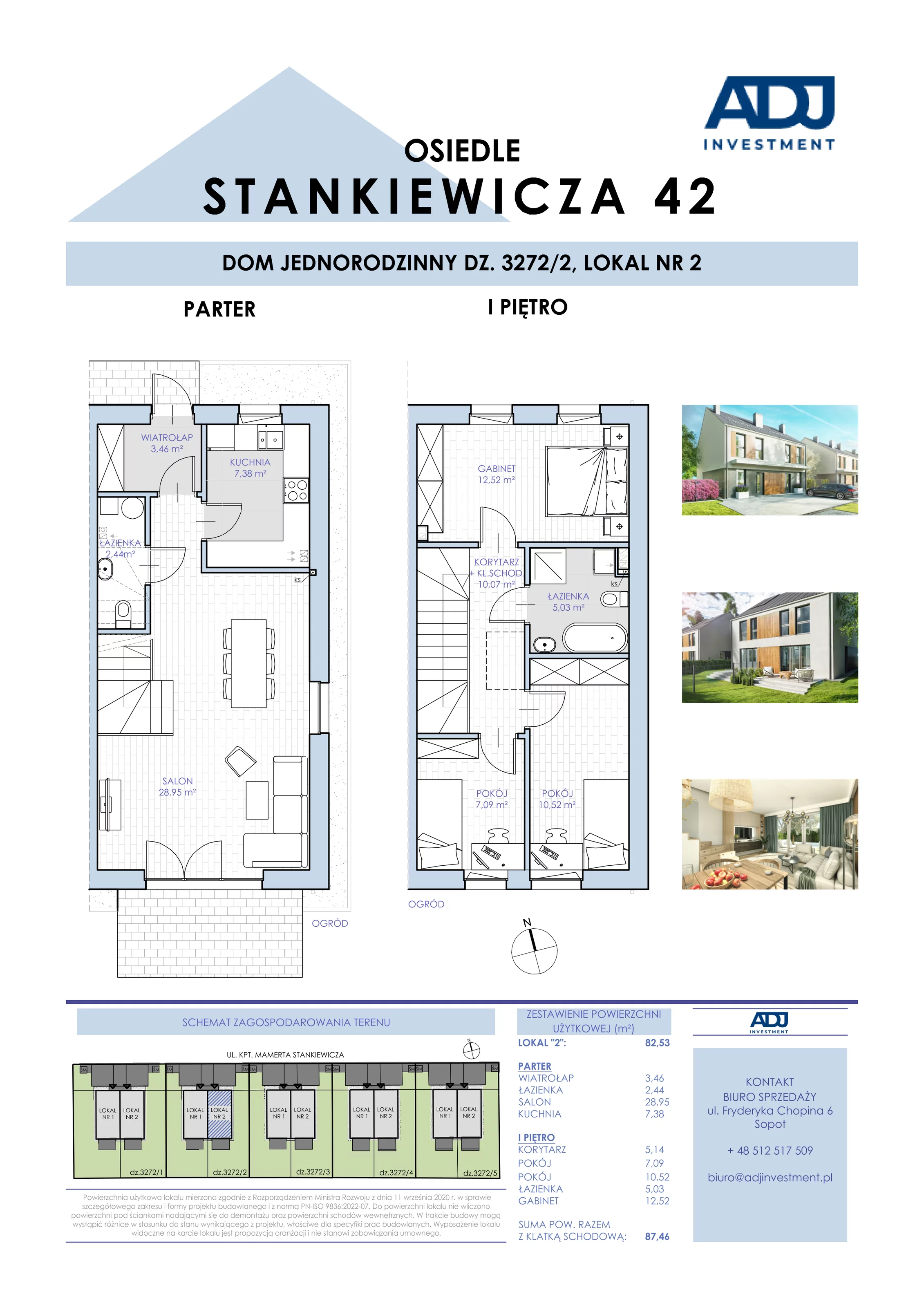 Dom 87,46 m², oferta nr  3272/2.2, Osiedle Stankiewicza 42, Gdynia, Chwarzno-Wiczlino, Wiczlino, ul. Stankiewicza 42