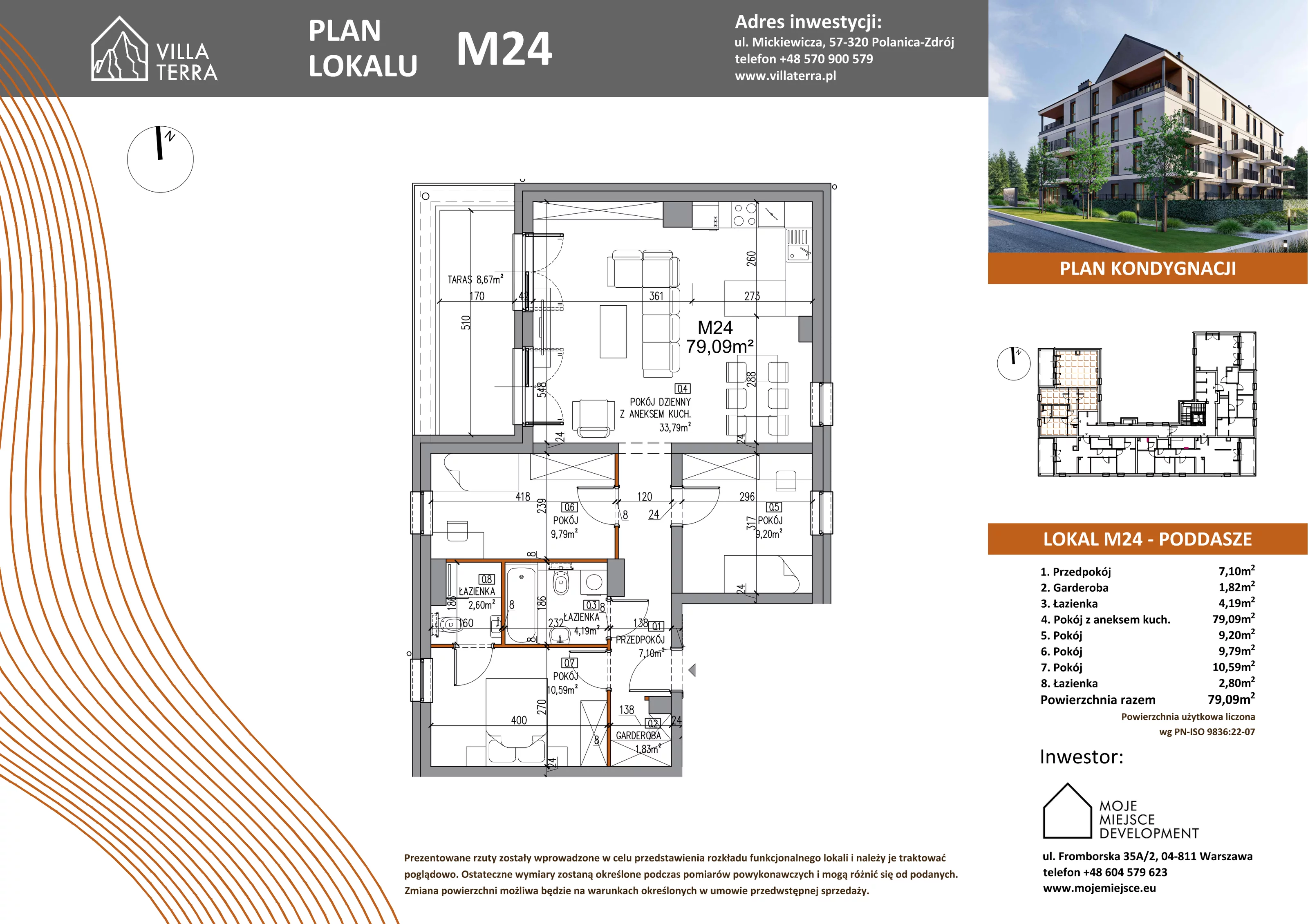 Apartament 79,28 m², piętro 3, oferta nr M24, Villa Terra		, Polanica-Zdrój, ul. Mickiewicza 2C