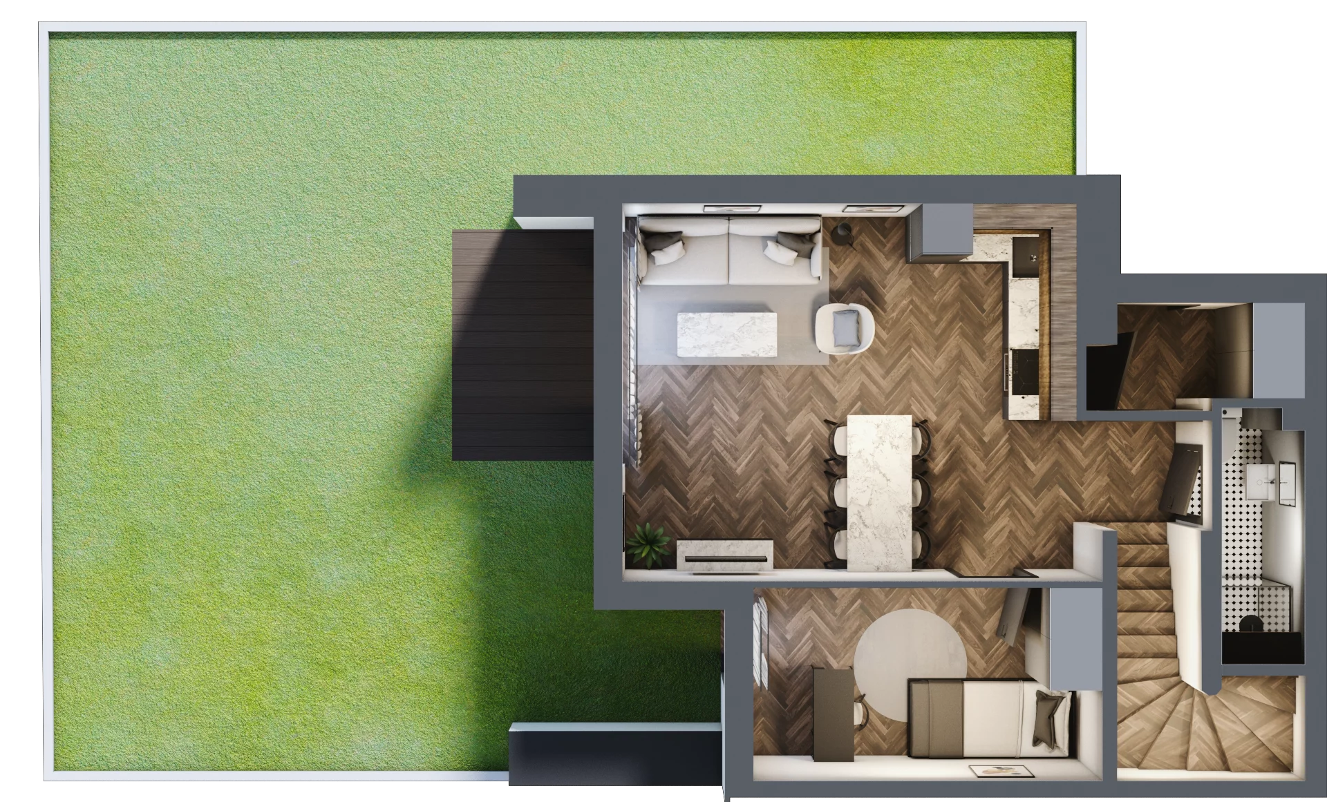 4 pokoje, mieszkanie 74,38 m², parter, oferta nr A3.1, Tarasy Moderno, Kraków, Łagiewniki-Borek Fałęcki, ul. Zbrojarzy