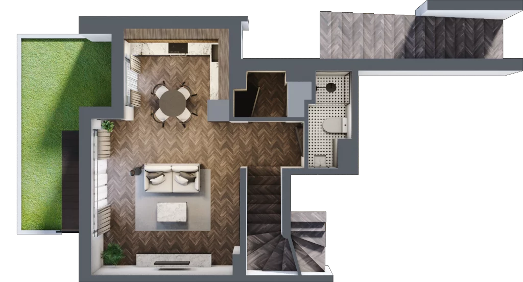 4 pokoje, mieszkanie 69,23 m², piętro 1, oferta nr A3.2, Tarasy Moderno, Kraków, Łagiewniki-Borek Fałęcki, ul. Zbrojarzy
