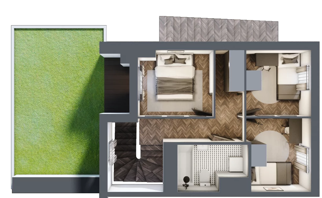 4 pokoje, mieszkanie 69,23 m², piętro 1, oferta nr A3.2, Tarasy Moderno, Kraków, Łagiewniki-Borek Fałęcki, ul. Zbrojarzy
