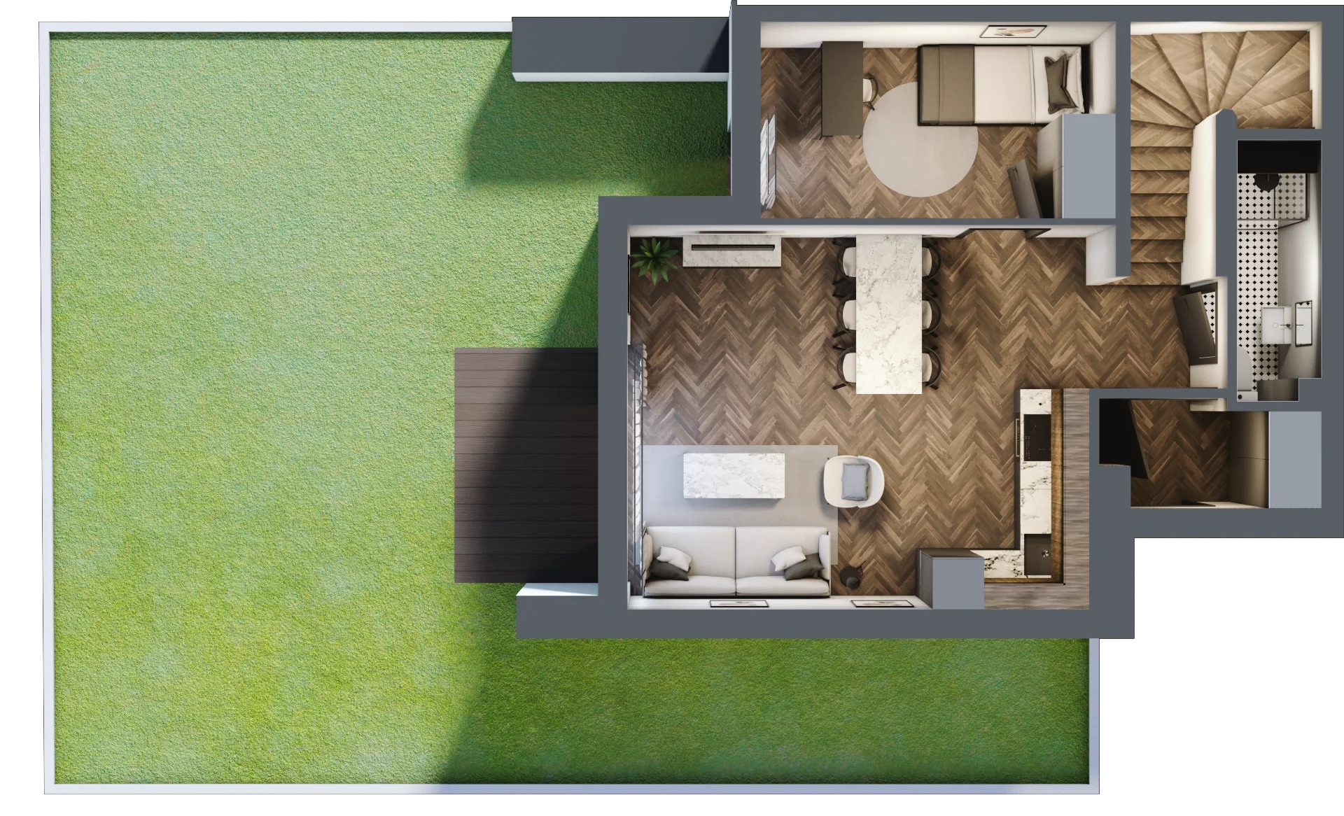 4 pokoje, mieszkanie 74,38 m², parter, oferta nr A4.1, Tarasy Moderno, Kraków, Łagiewniki-Borek Fałęcki, ul. Zbrojarzy