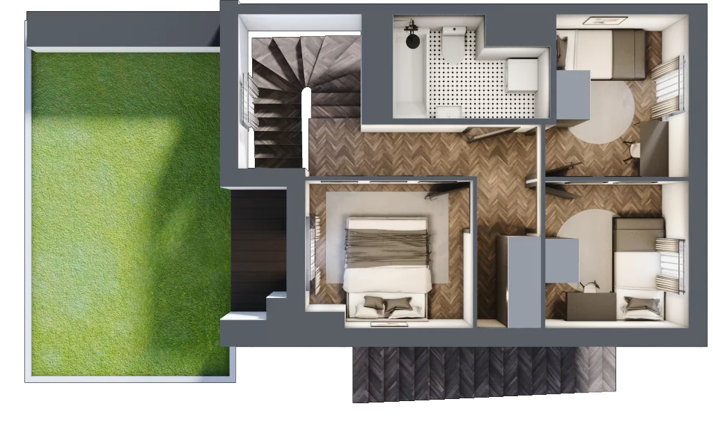 4 pokoje, mieszkanie 69,14 m², piętro 1, oferta nr A4.2, Tarasy Moderno, Kraków, Łagiewniki-Borek Fałęcki, ul. Zbrojarzy