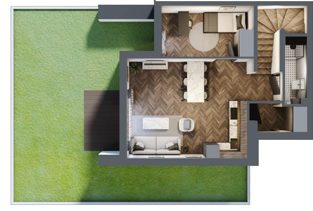 4 pokoje, mieszkanie 74,38 m², parter, oferta nr A6.1, Tarasy Moderno, Kraków, Łagiewniki-Borek Fałęcki, ul. Zbrojarzy