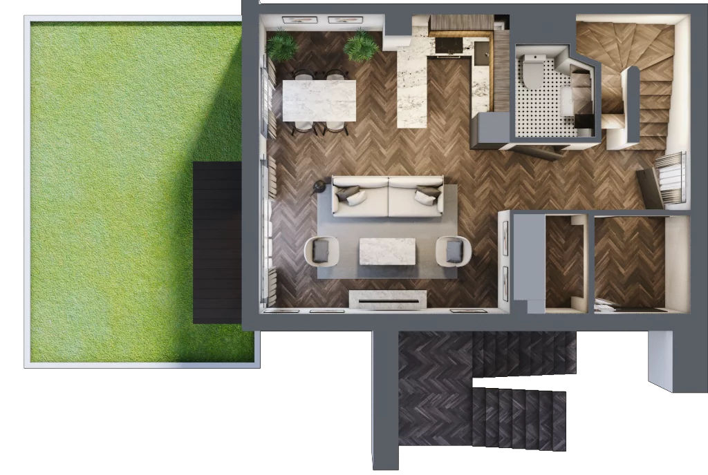 4 pokoje, mieszkanie 99,12 m², piętro 1, oferta nr B2.2, Tarasy Moderno, Kraków, Łagiewniki-Borek Fałęcki, ul. Zbrojarzy