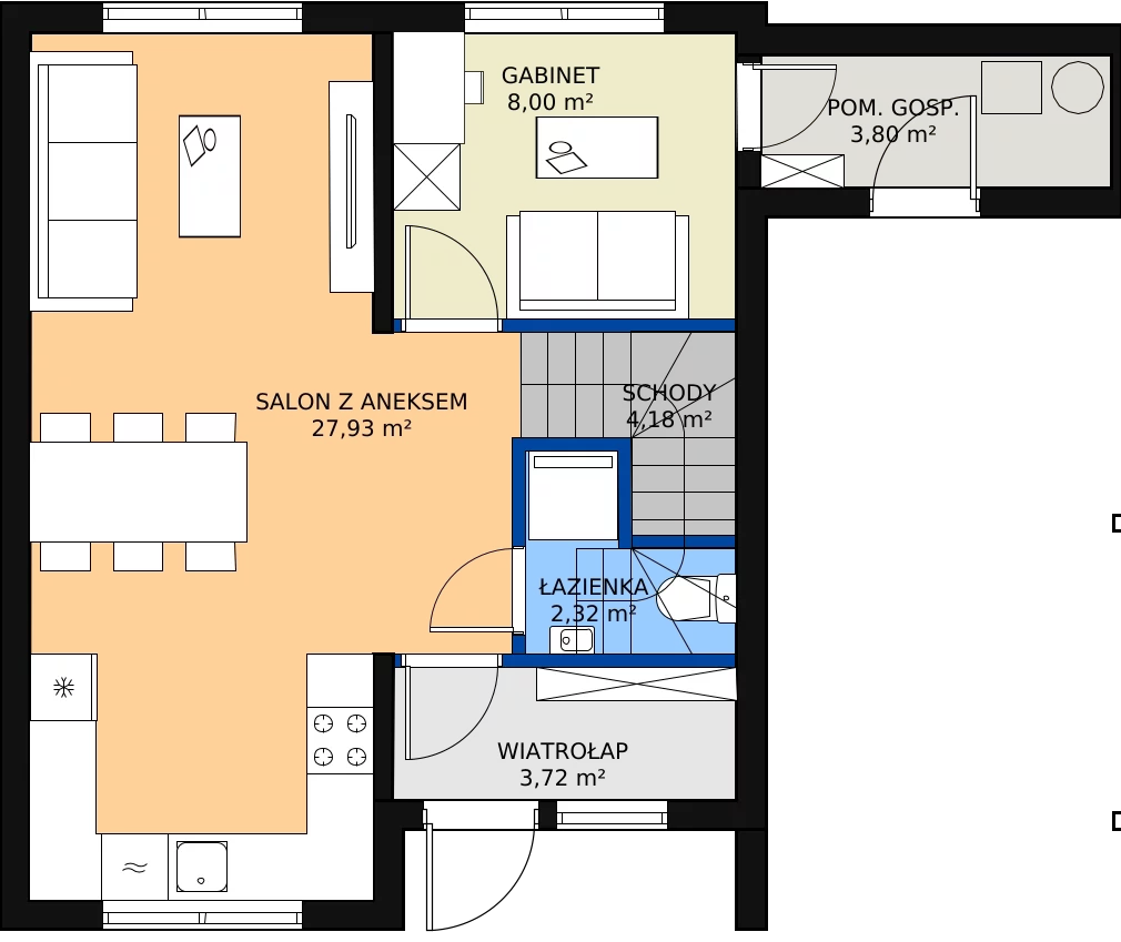 Zalety domu 90 m², 3A
