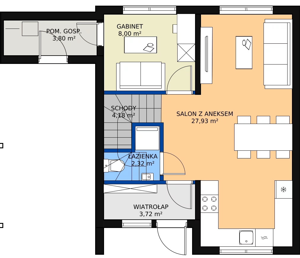 Zalety domu 88 m², 2A