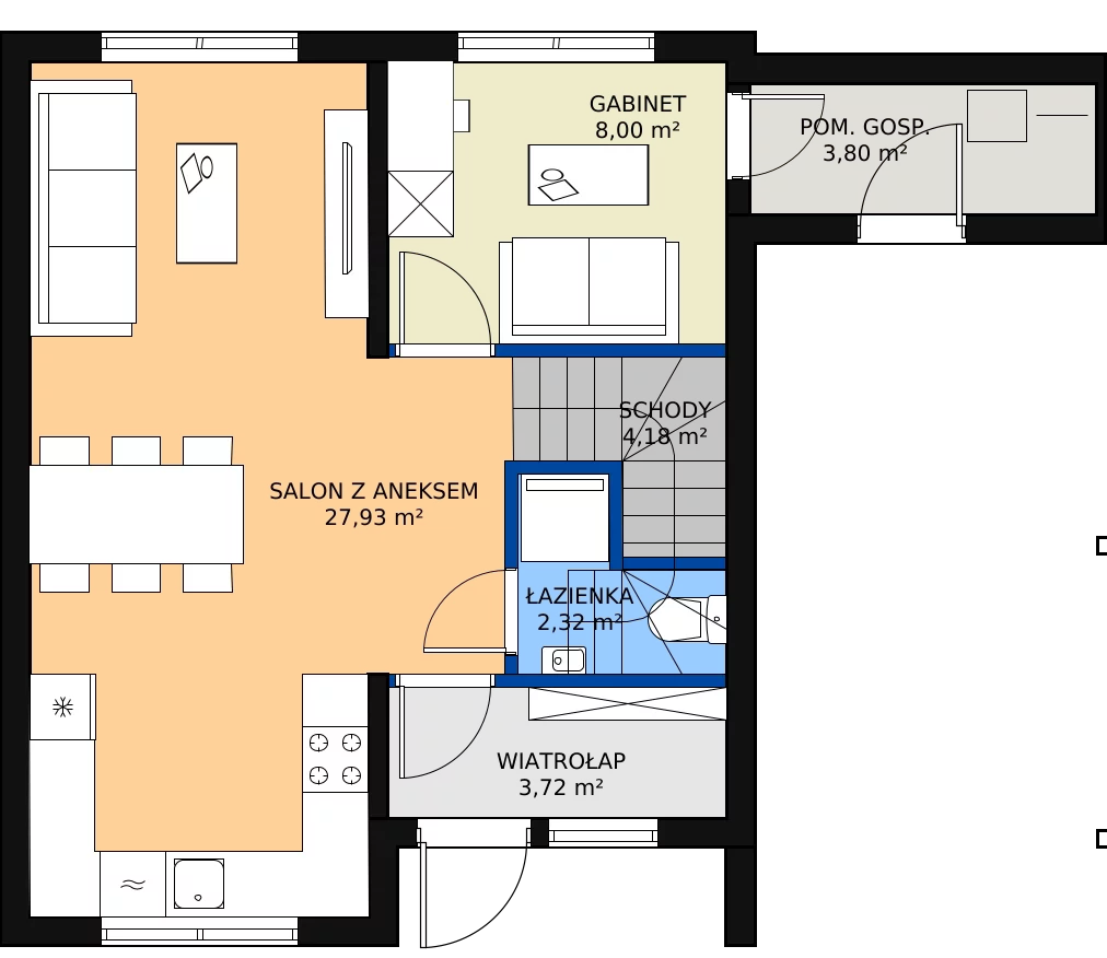 Zalety domu 90 m², 4B