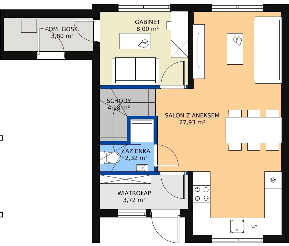 Zalety domu 90 m², 5A