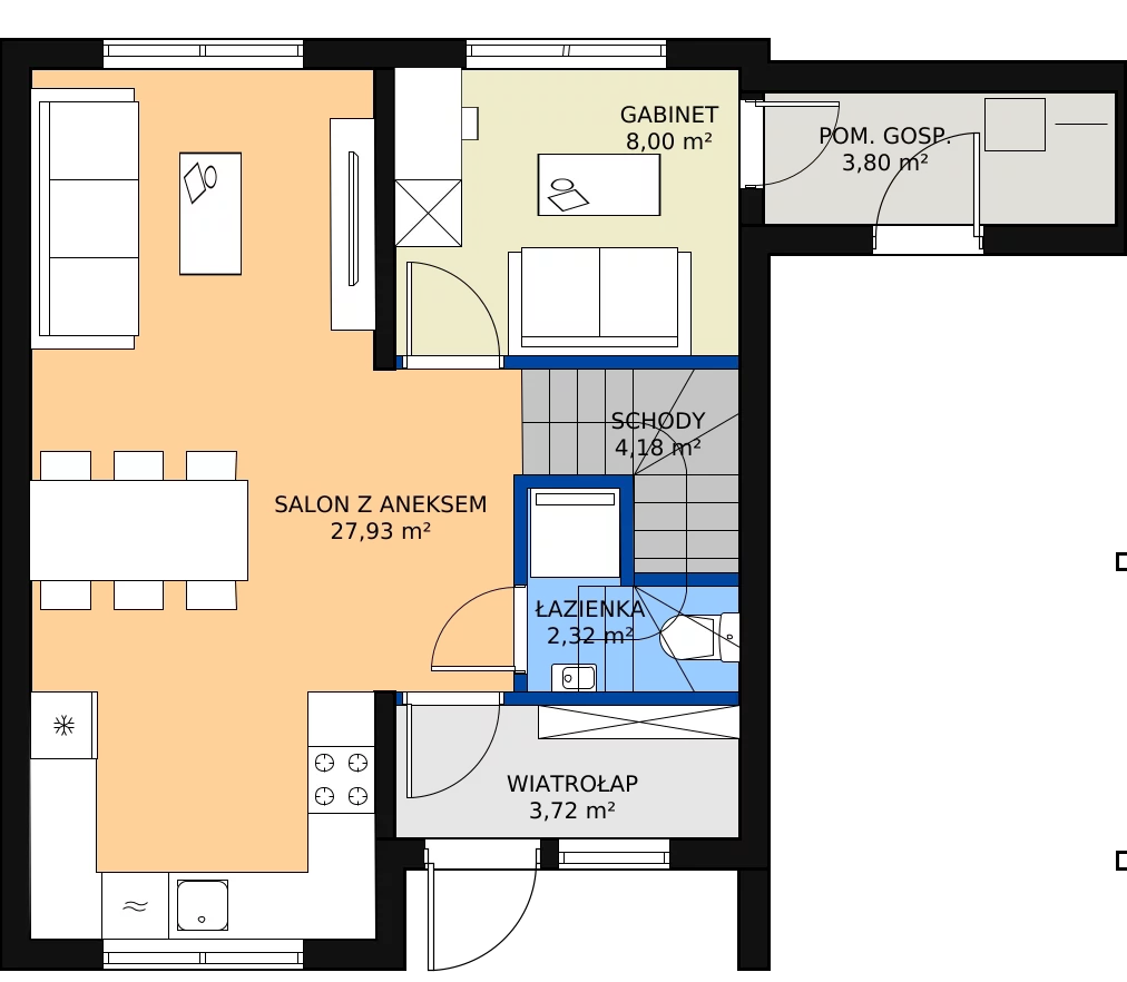 Zalety domu 90 m², 8B