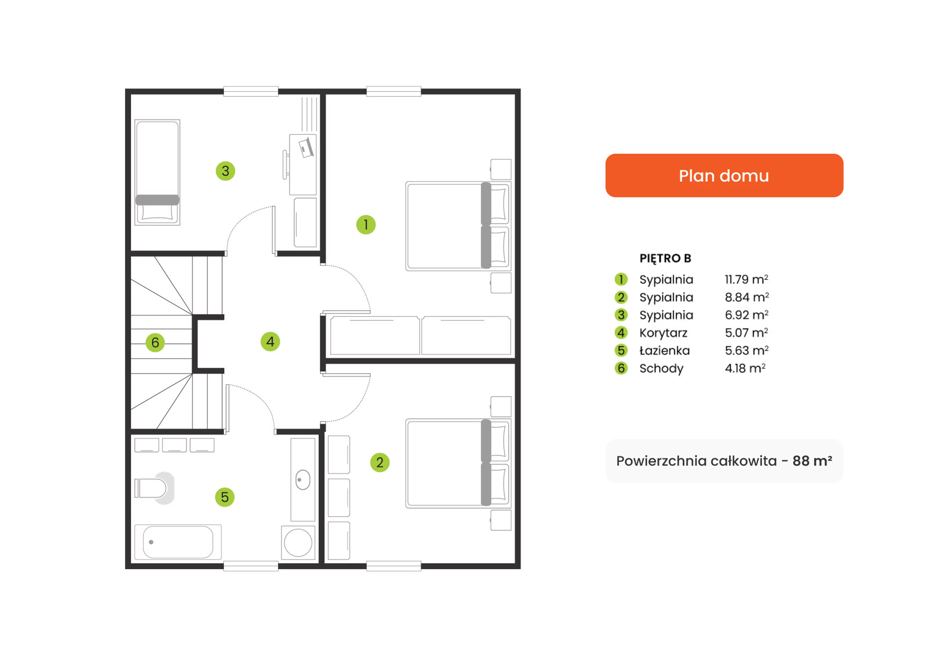 Dom 88,00 m², oferta nr 1, Leśna Przystań, Piotrkowice, ul. Tarczyńska