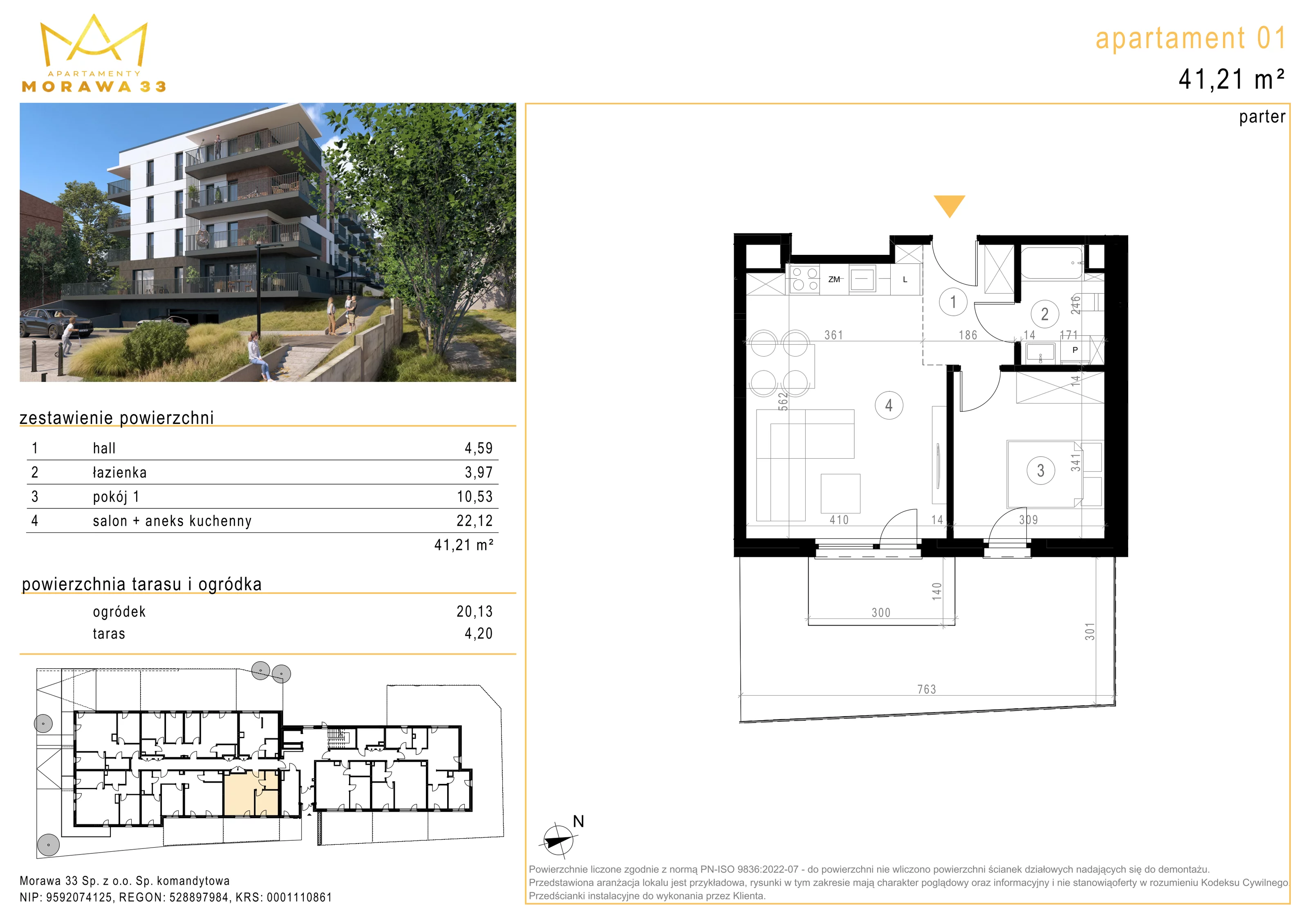 Mieszkanie 41,21 m², parter, oferta nr 1, Morawa 33, Katowice, Szopienice-Burowiec, ul. Morawa 33