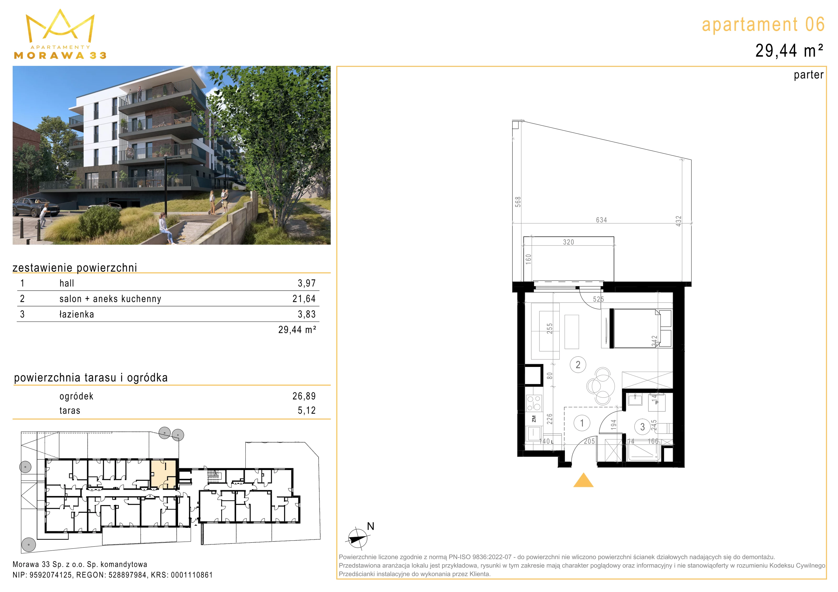 Mieszkanie 29,44 m², parter, oferta nr 6, Morawa 33, Katowice, Szopienice-Burowiec, ul. Morawa 33