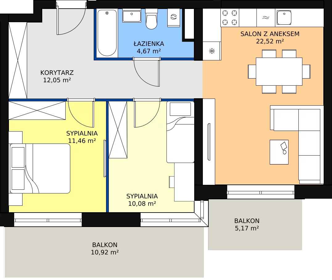Zalety mieszkania 60.78 m², D10