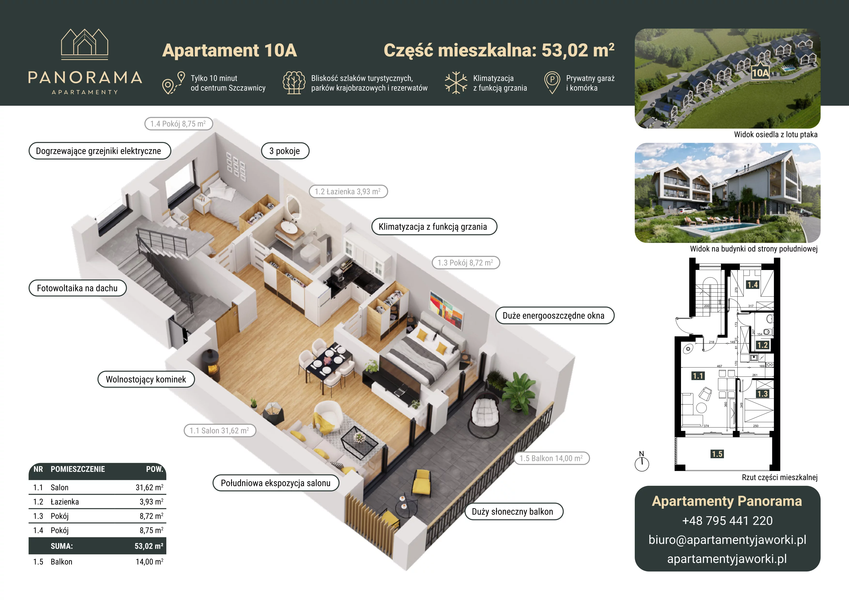 Apartament 78,67 m², parter, oferta nr 10A, Apartamenty Panorama, Jaworki, ul. Biała Woda