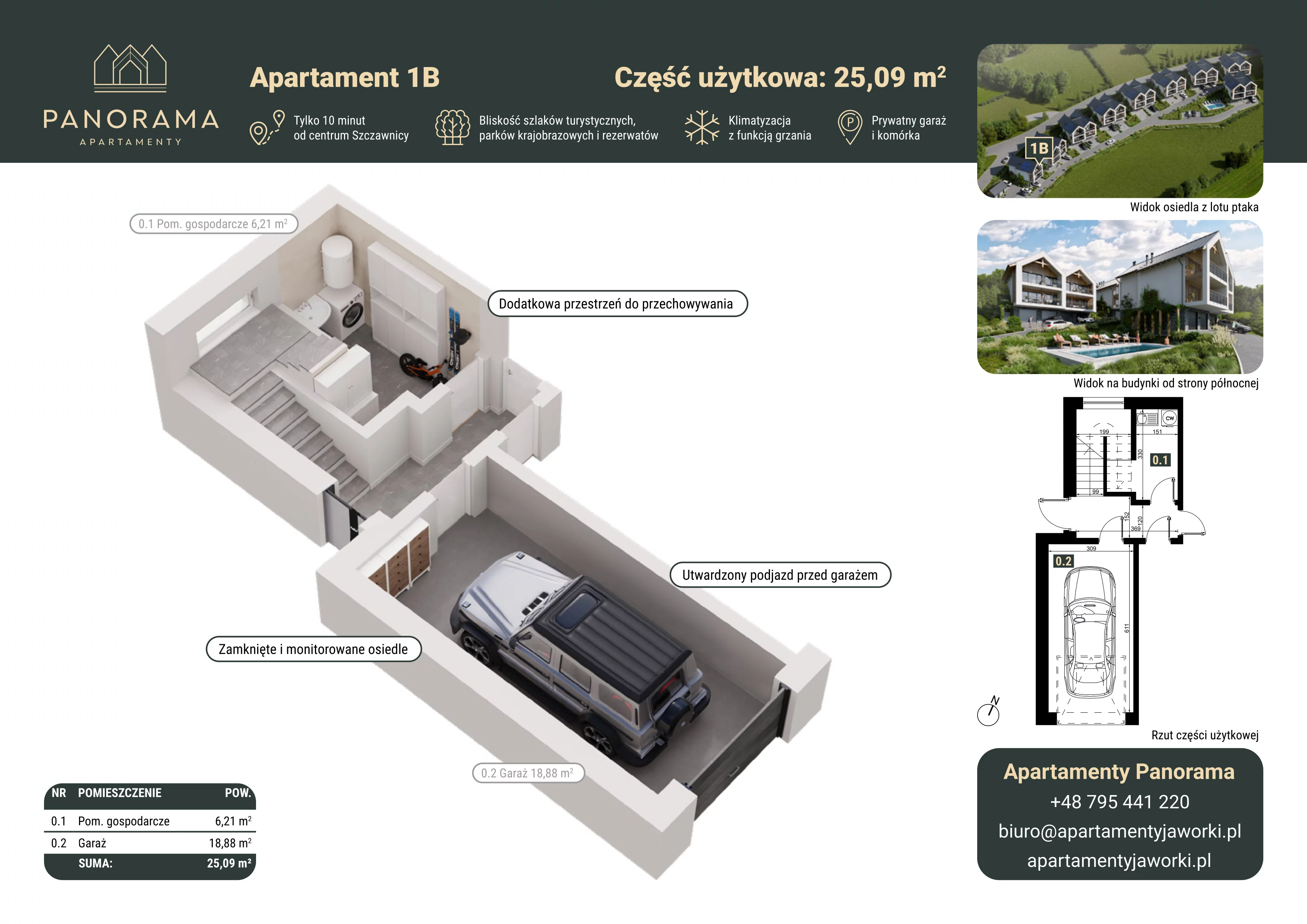 Apartament 77,93 m², piętro 1, oferta nr 1B, Apartamenty Panorama, Jaworki, ul. Biała Woda