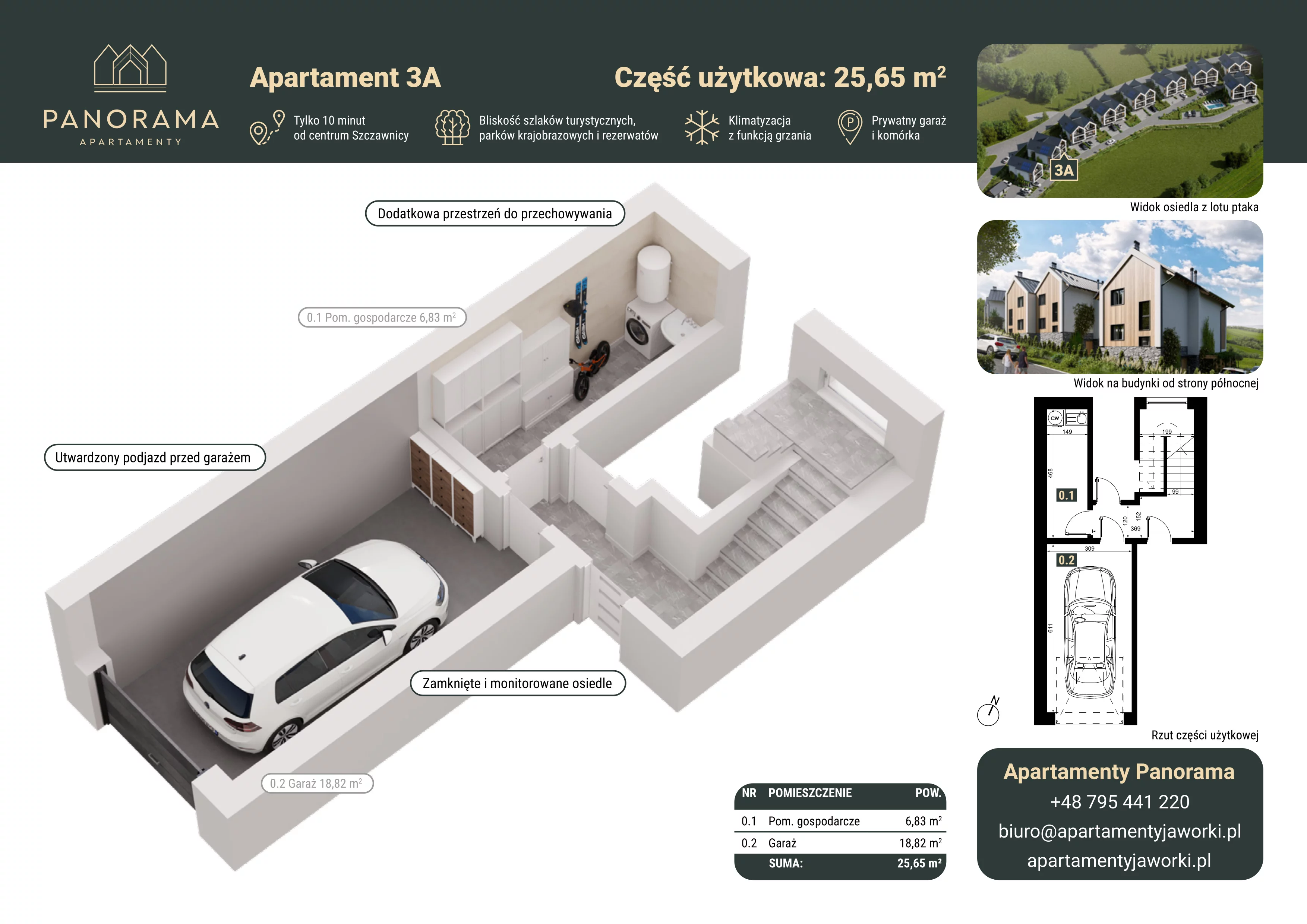 Apartament 78,67 m², parter, oferta nr 3A, Apartamenty Panorama, Jaworki, ul. Biała Woda