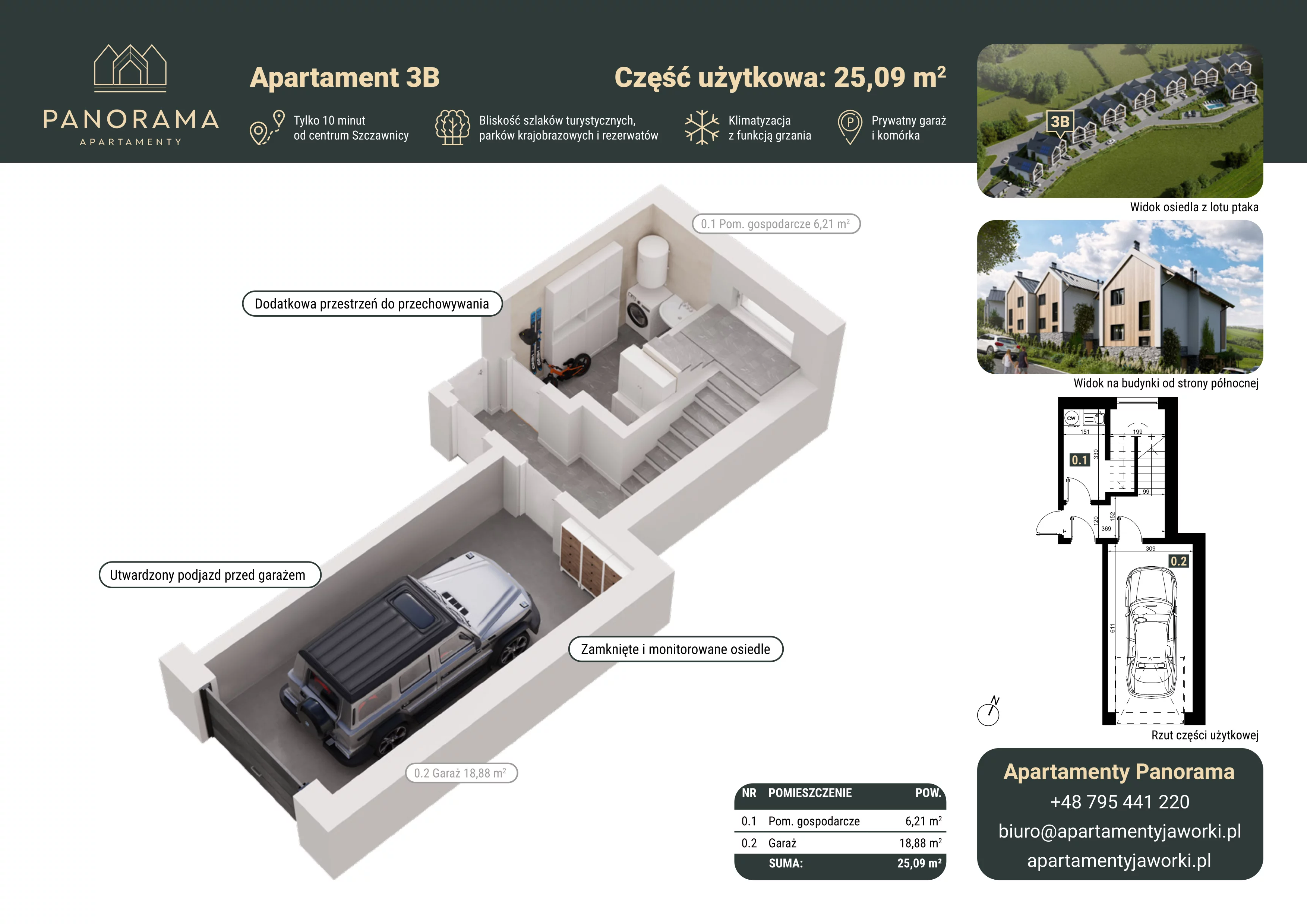 Apartament 77,93 m², piętro 1, oferta nr 3B, Apartamenty Panorama, Jaworki, ul. Biała Woda