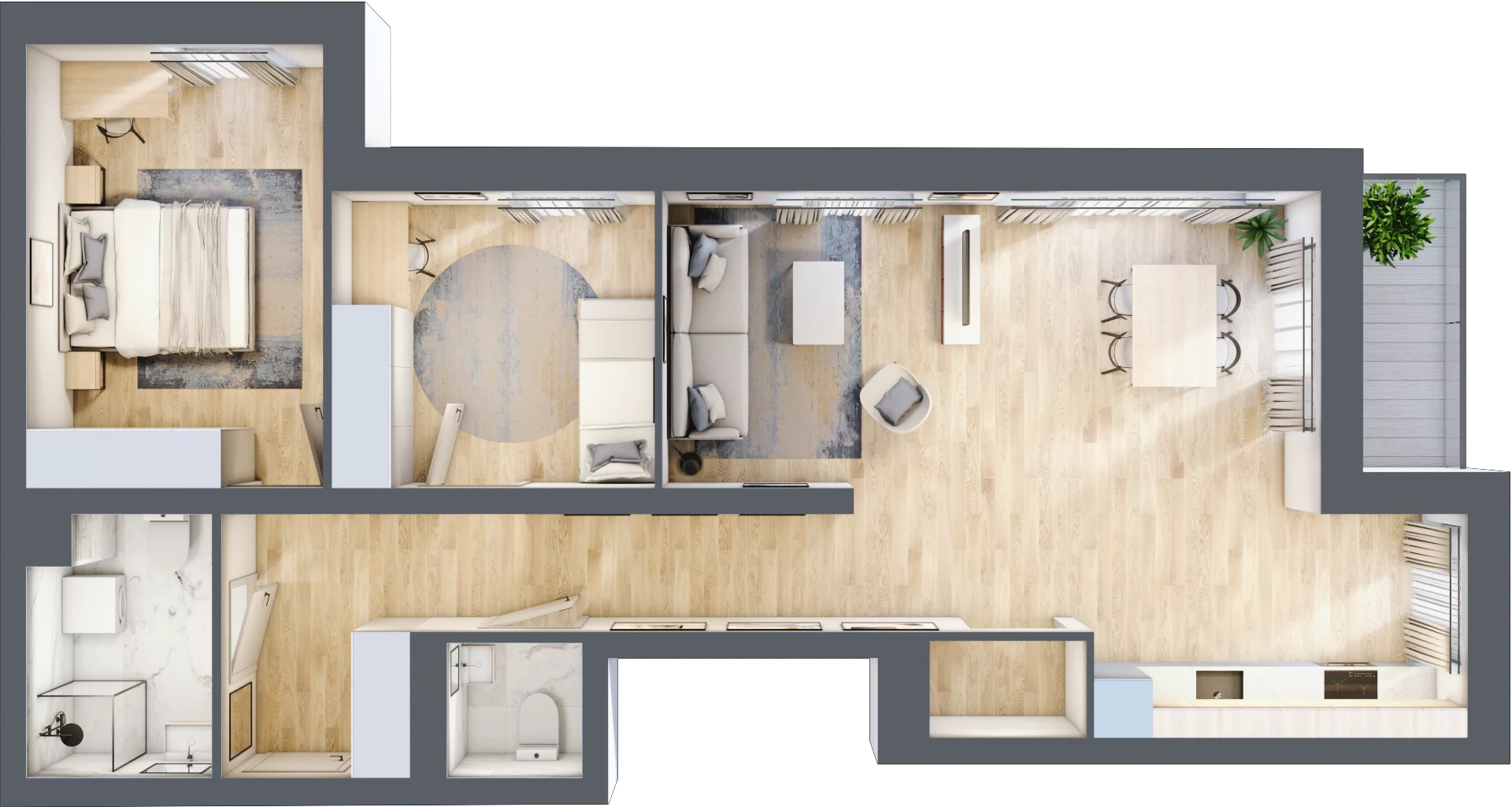 3 pokoje, apartament 75,99 m², piętro 1, oferta nr A3, Polanica Living, Polanica-Zdrój, ul. Bystrzycka