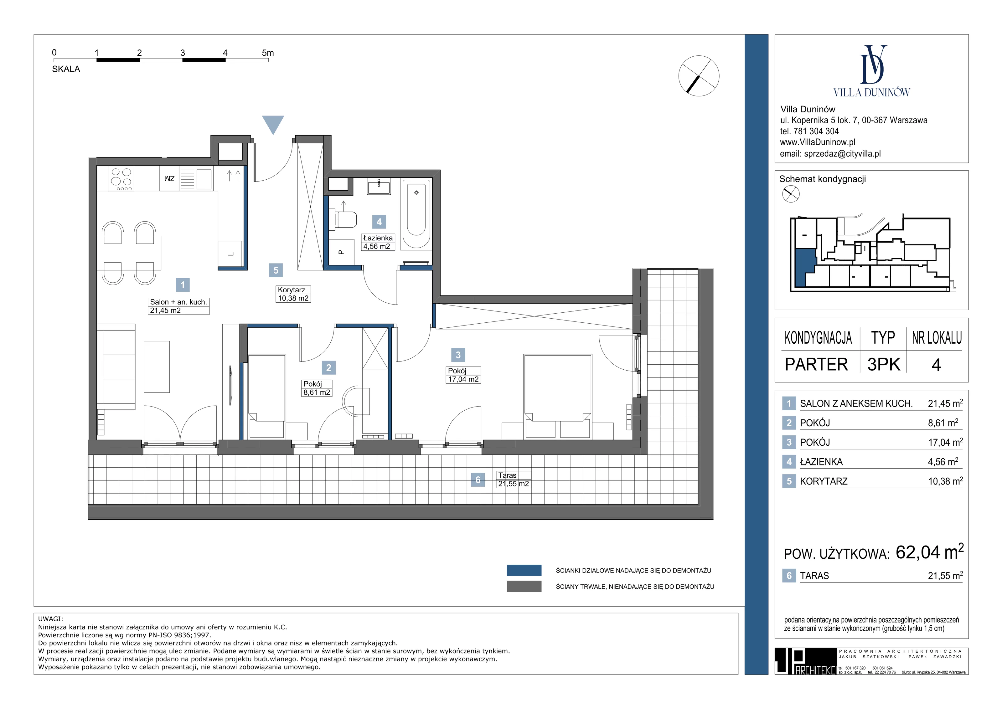 Mieszkanie 62,04 m², parter, oferta nr 04, Villa Duninów, Warszawa, Białołęka, Henryków, ul. Duninów 7