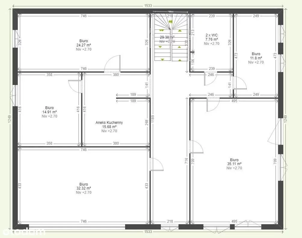 Biuro 400,00 m², oferta nr , TB#374518191, Warszawa, Stanisława Bodycha-idx