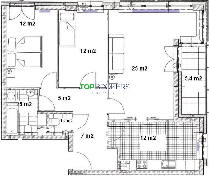 3 pokoje, mieszkanie 80,00 m², piętro 1, oferta nr , TB#613407, Warszawa, Sienna