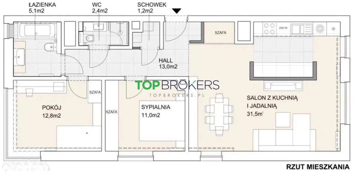 3 pokoje, mieszkanie 77,50 m², piętro 4, oferta nr , TB#243489, Warszawa, Konstruktorska