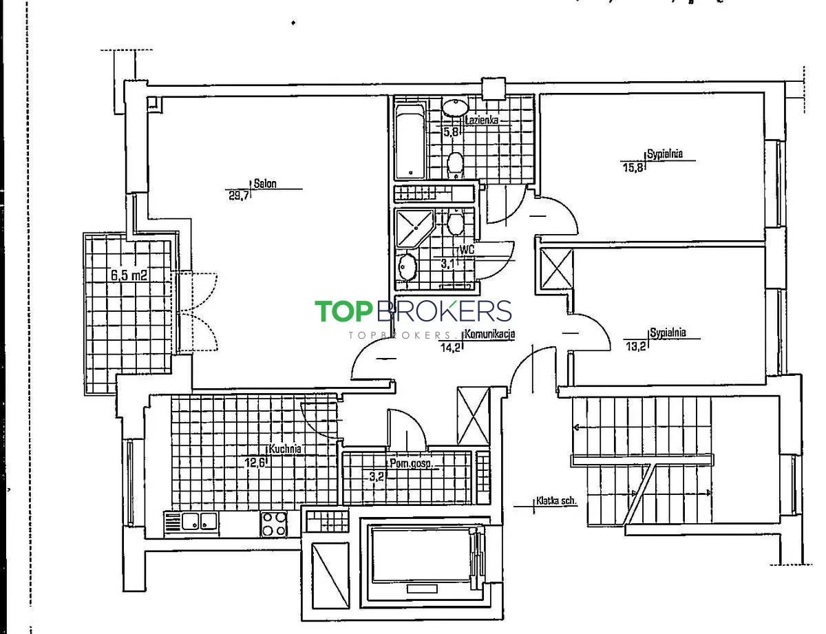 3 pokoje, mieszkanie 97,00 m², piętro 4, oferta nr , TB#634018, Warszawa, Podchorążych