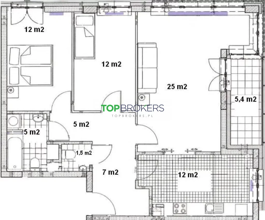 3 pokoje, mieszkanie 80,00 m², piętro 1, oferta nr , TB#145847, Warszawa, Sienna