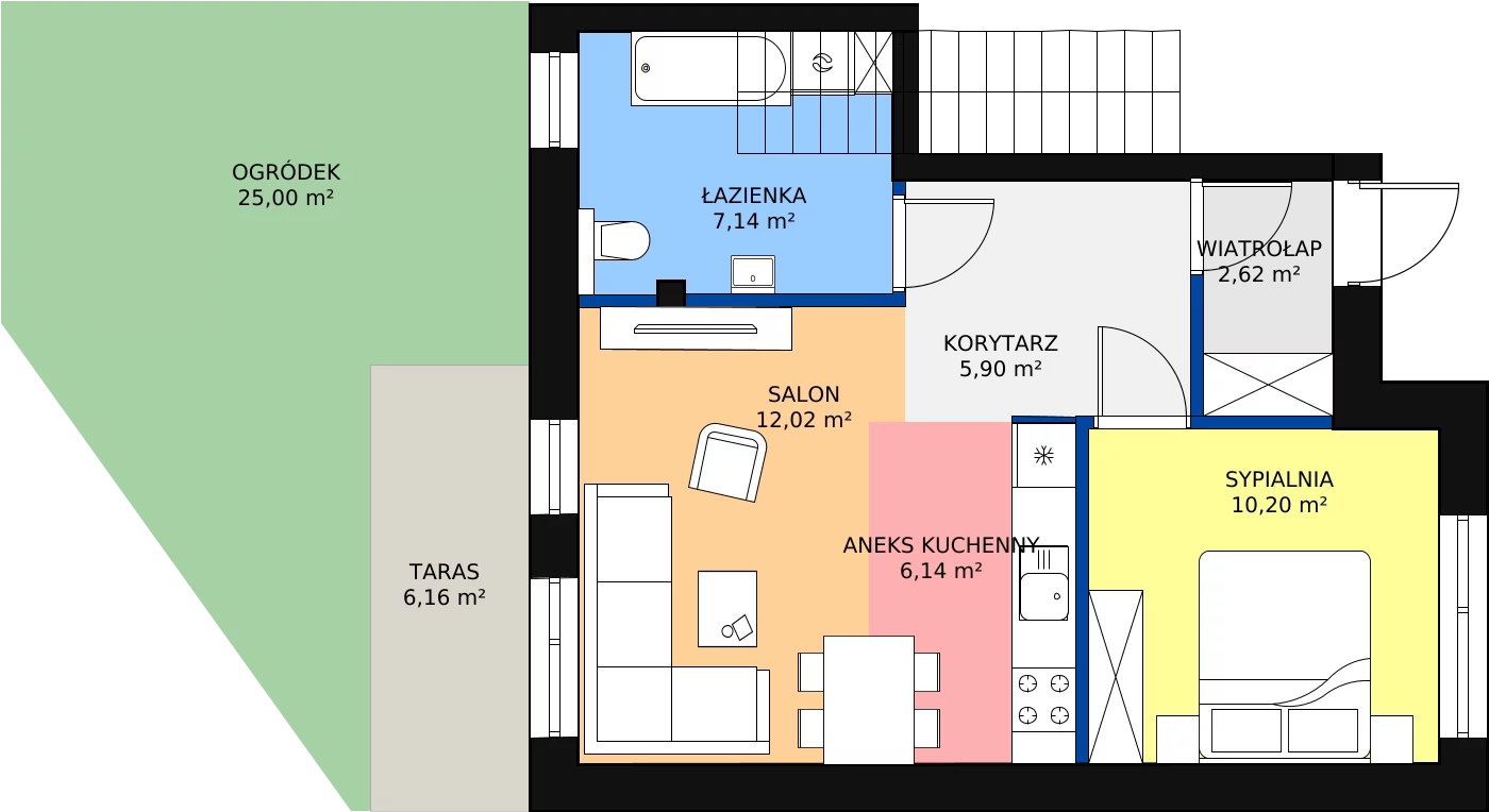 Zalety mieszkania 44.02 m², M21