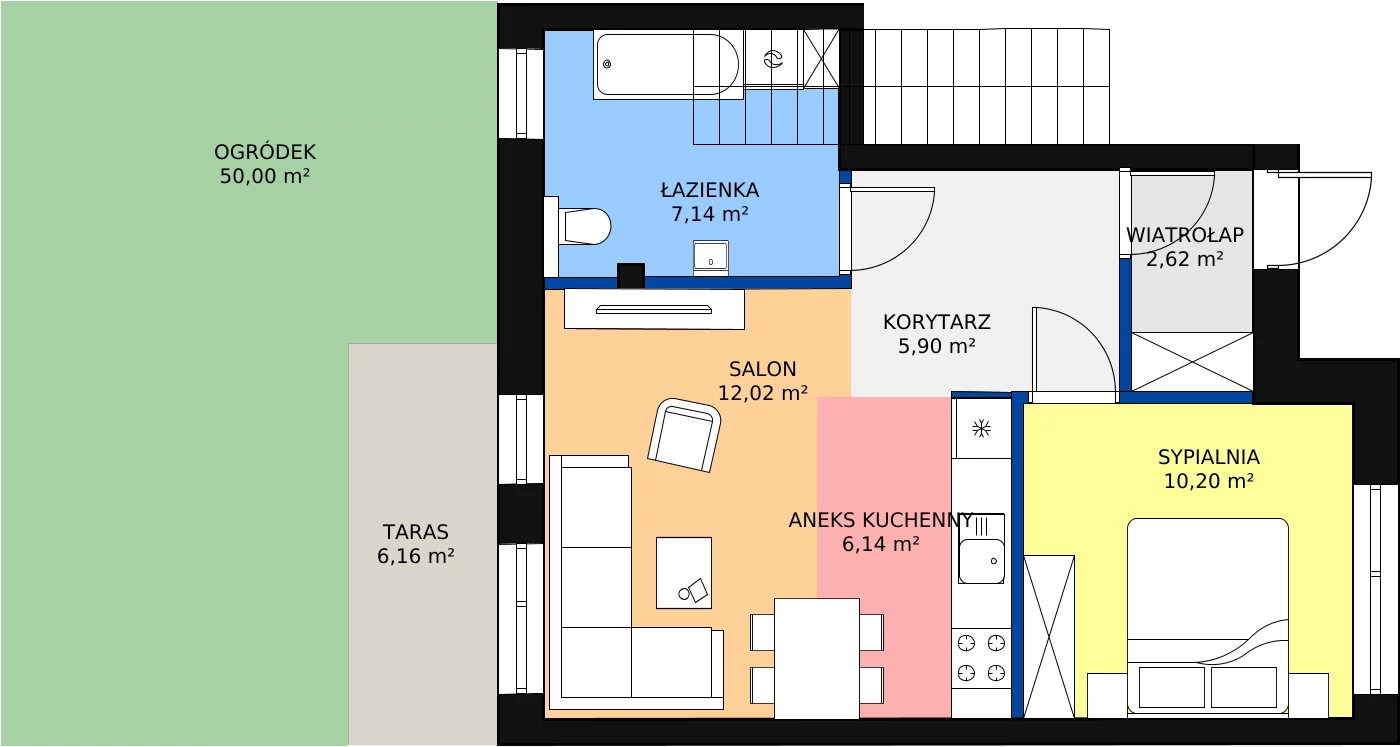 Zalety mieszkania 44.02 m², M25