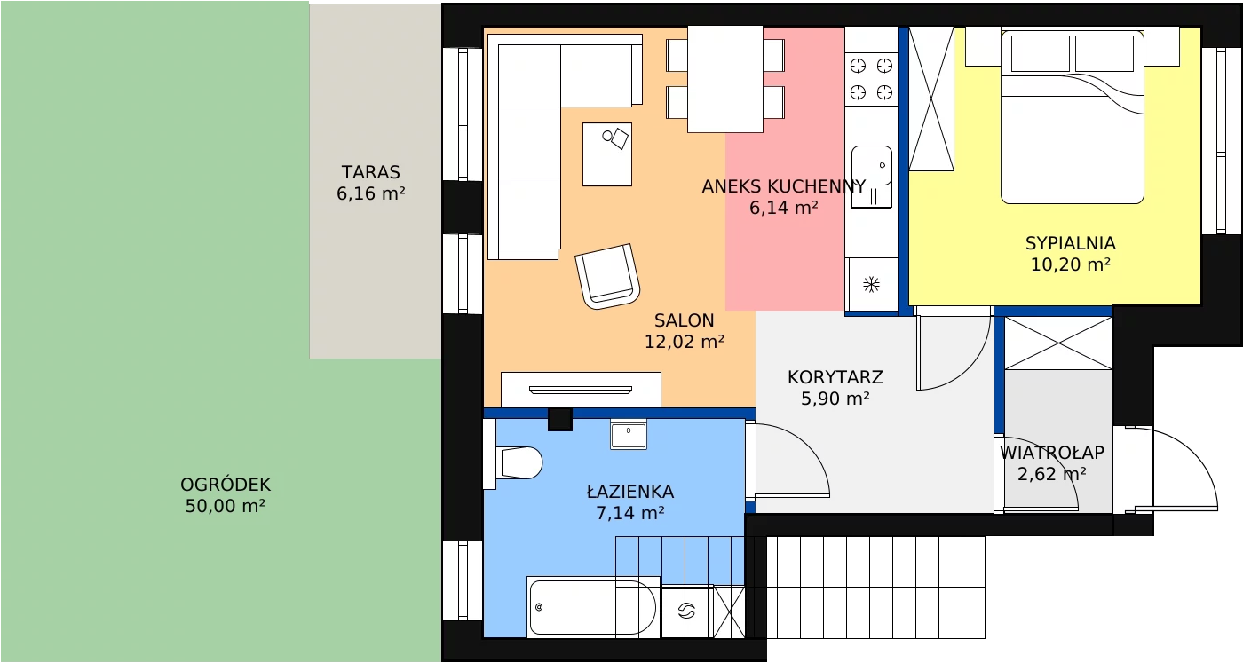 Zalety mieszkania 44.02 m², M23